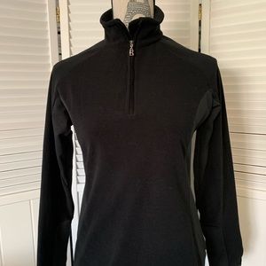 Bogner black pullover skirt jacket half zip embroidered size 10